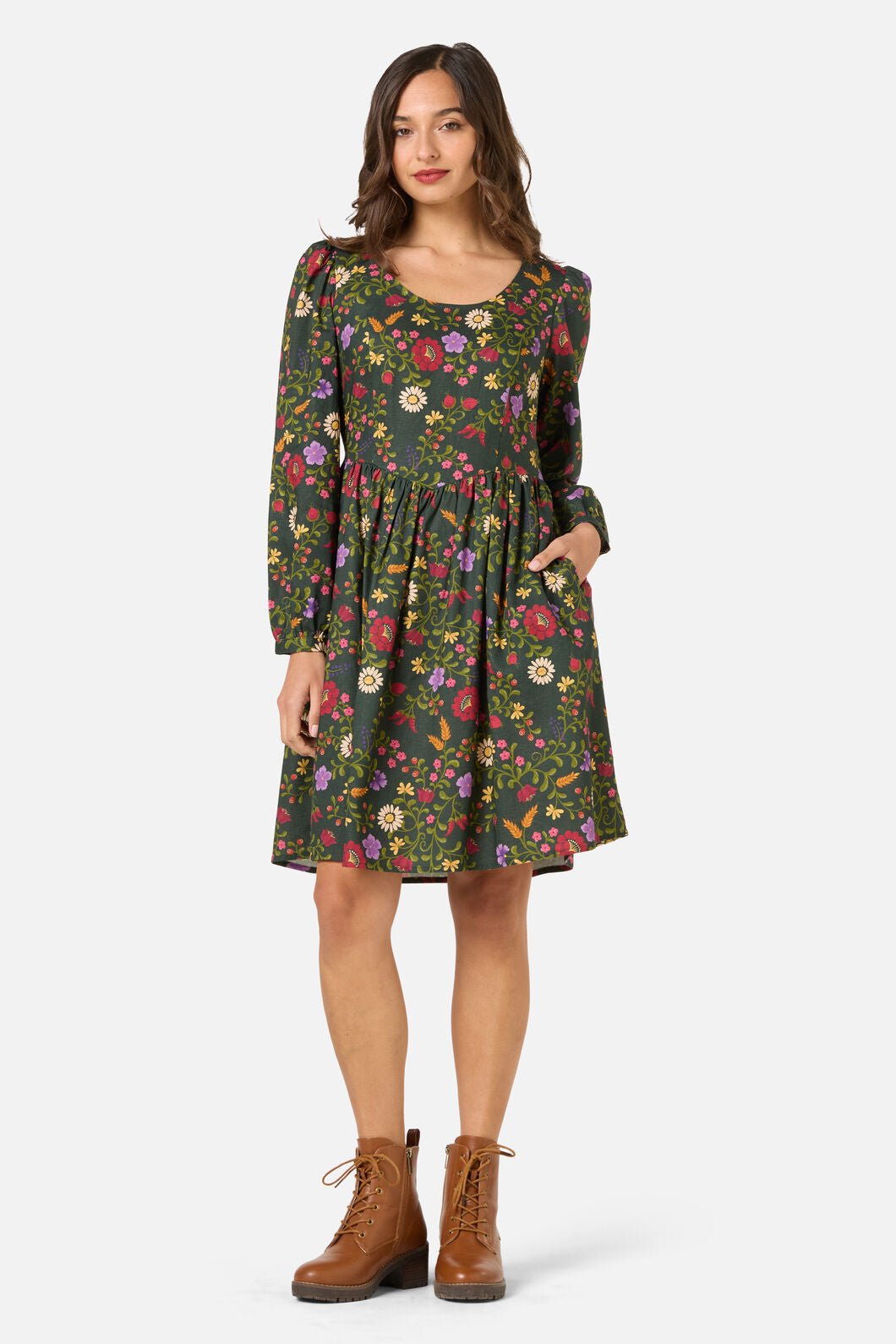 Princess Highway - Joelle Folk Floral Mini Dress - green