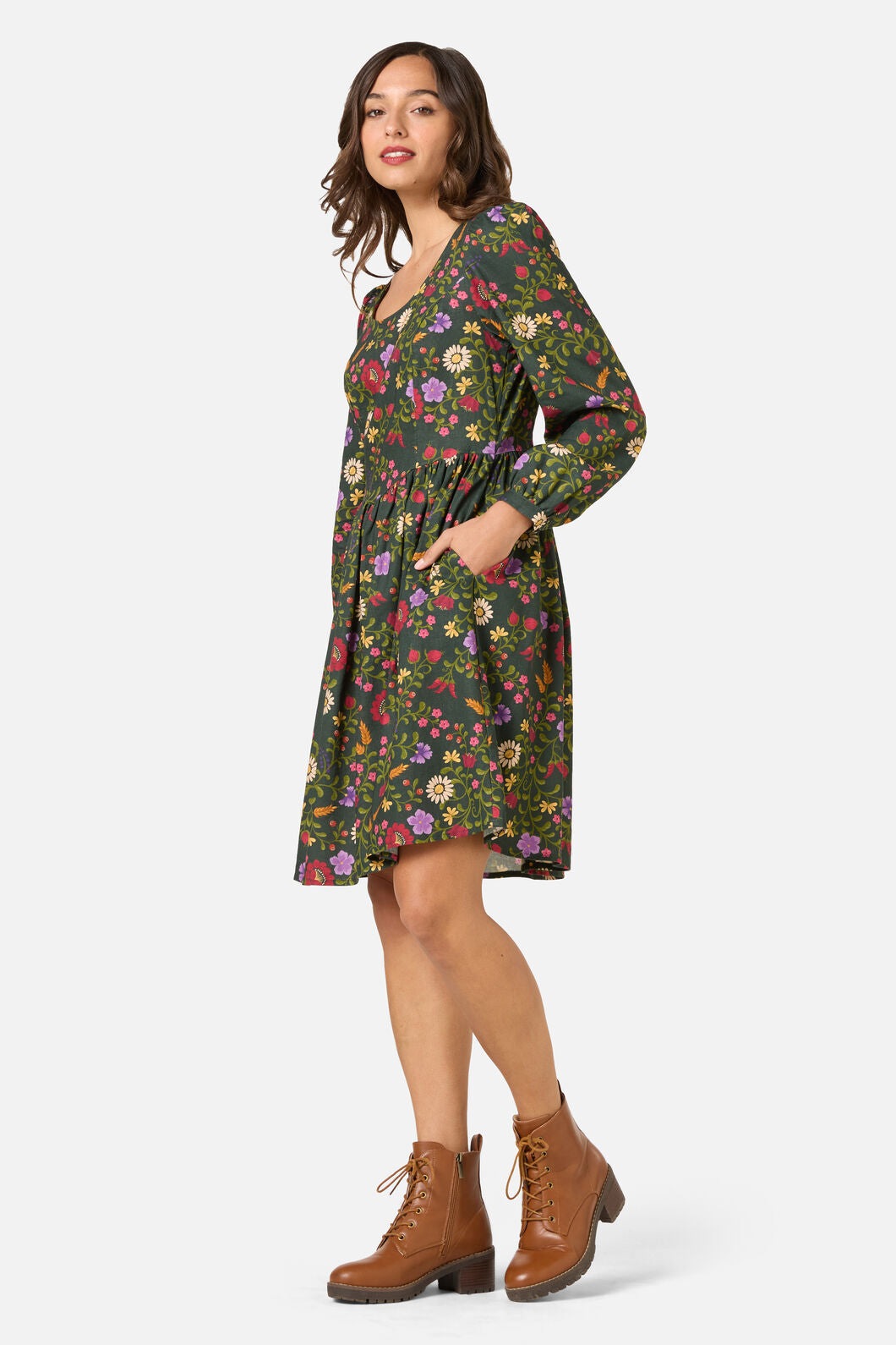 Princess Highway - Joelle Folk Floral Mini Dress - green