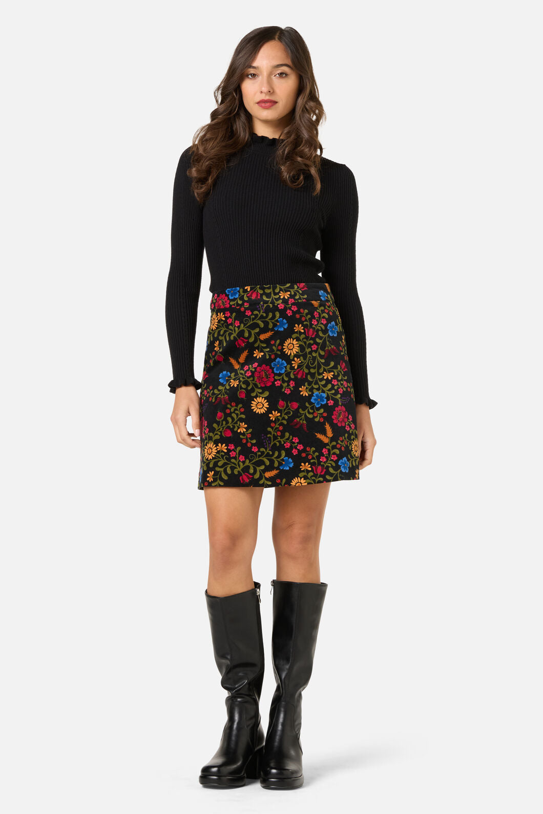 Joelle Floral Velvet Skirt – Dangerfield