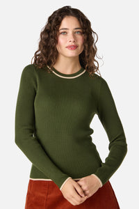 Princess Highway - Fifi Long Sleeve Rib Knit Top - olive