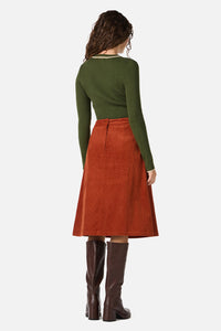 Princess Highway - Fifi Long Sleeve Rib Knit Top - olive