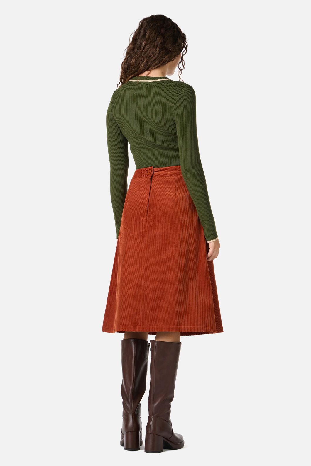 Princess Highway - Fifi Long Sleeve Rib Knit Top - olive