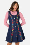 Princess Highway - Joelle Embroidered Pinafore - blue-denim