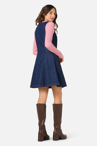 Princess Highway - Joelle Embroidered Pinafore - blue-denim