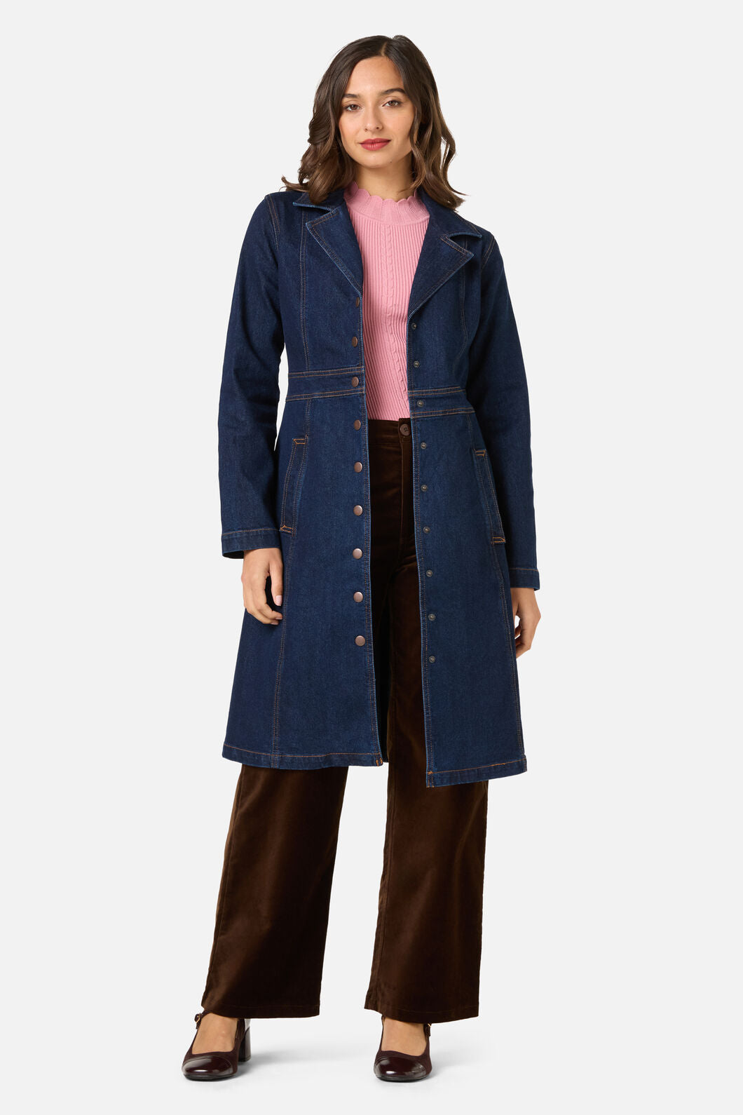 Princess Highway - Louise Long Denim Jacket - dark-denim