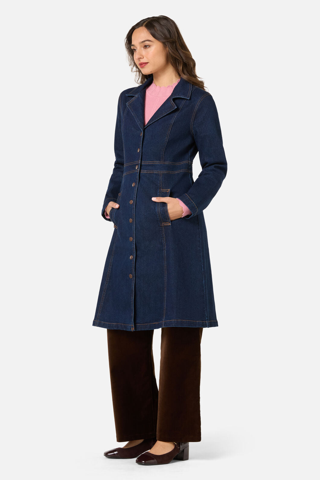 Princess Highway - Louise Long Denim Jacket - dark-denim