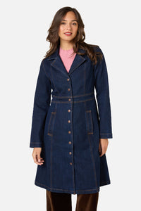 Princess Highway - Louise Long Denim Jacket - dark-denim