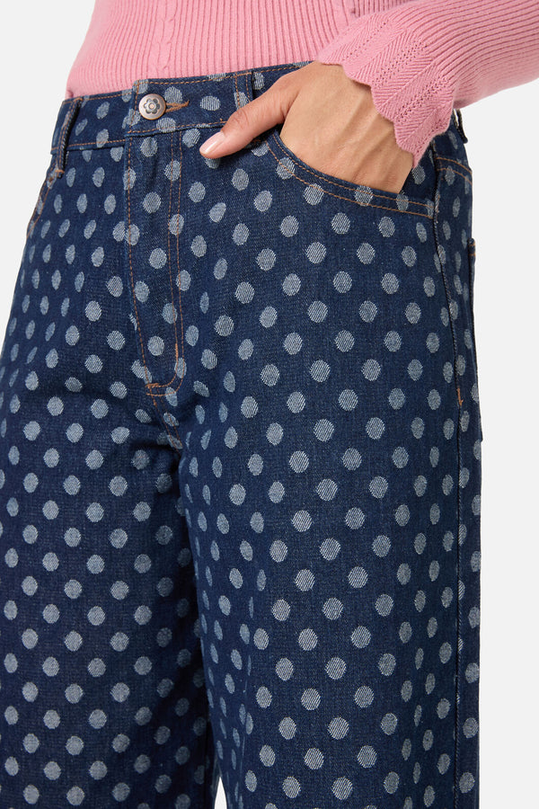 Princess Highway - Polka Spot Denim Jean - dark-denim