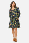 Princess Highway - Midnight Garden Smock Dress - navy