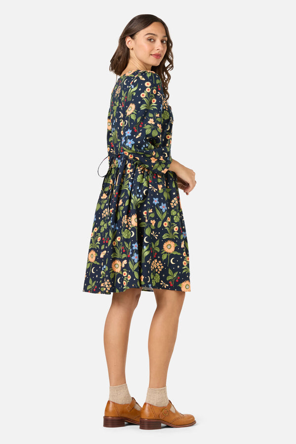 Princess Highway - Midnight Garden Smock Dress - navy