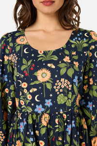 Princess Highway - Midnight Garden Smock Dress - navy