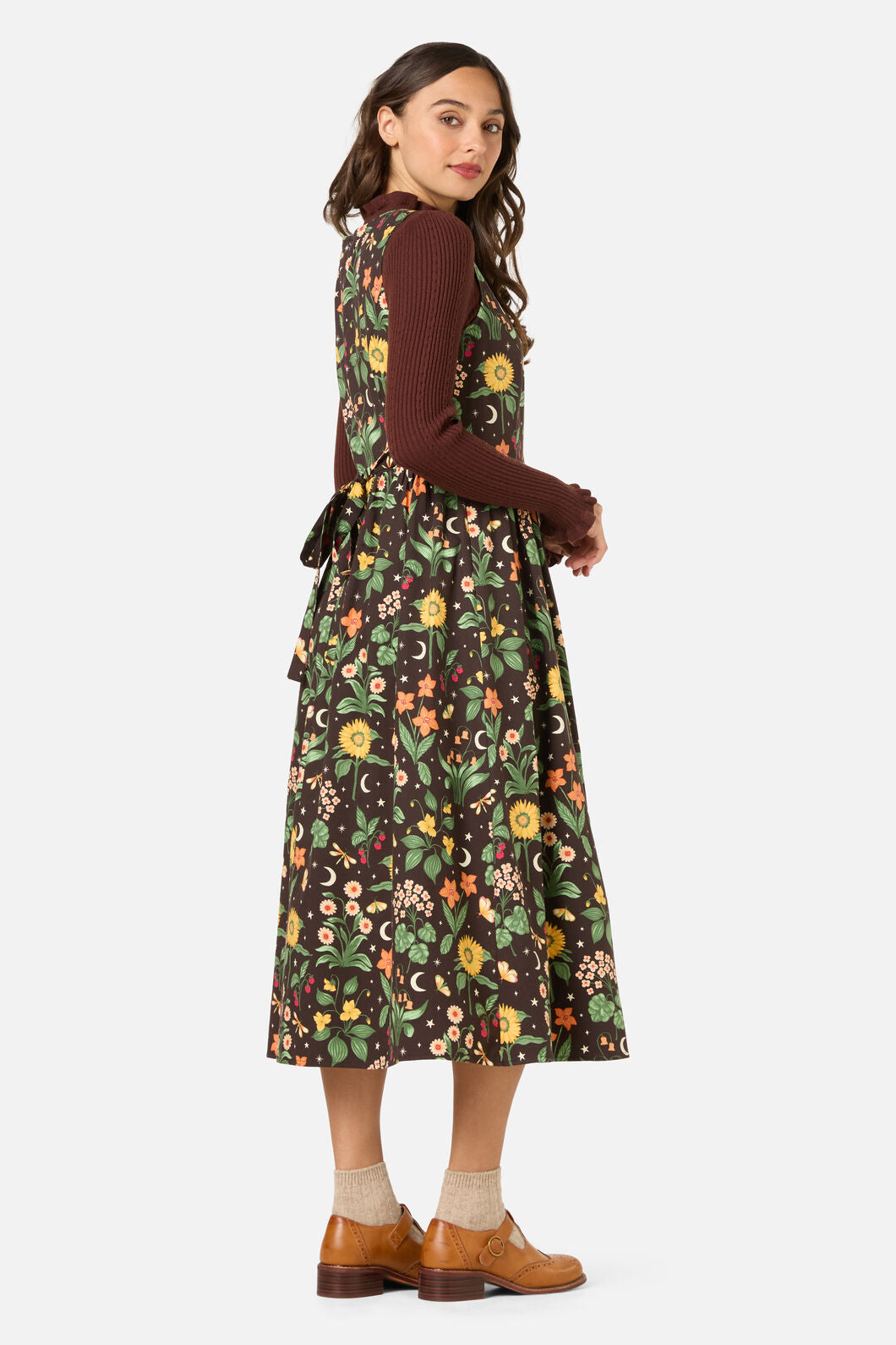 Princess Highway - Midnight Garden Midi Dress - chocolate