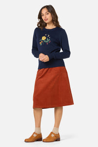 Princess Highway - Midnight Garden Embroidered Jumper - navy