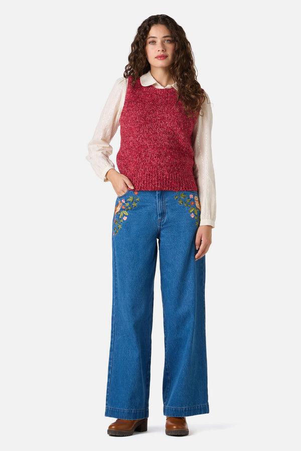 Princess Highway - Cute Cozy Wool Blend Vest - berry