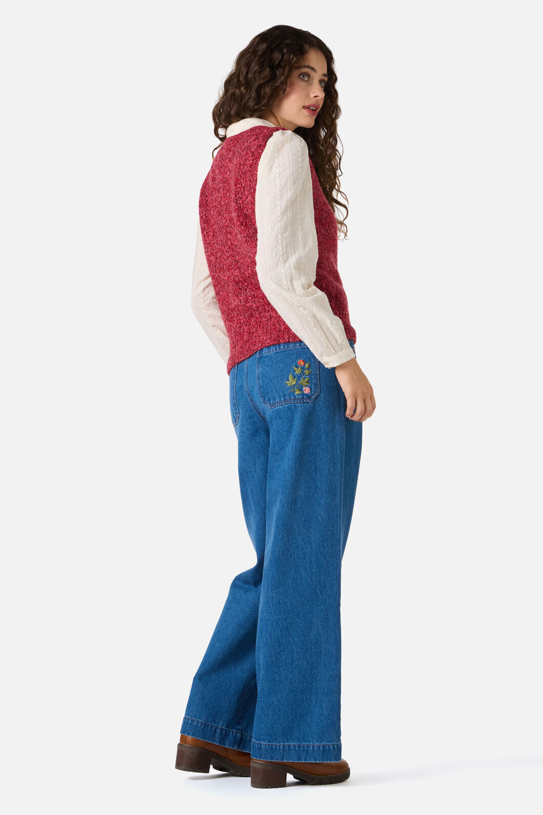 Princess Highway - Cute Cozy Wool Blend Vest - berry