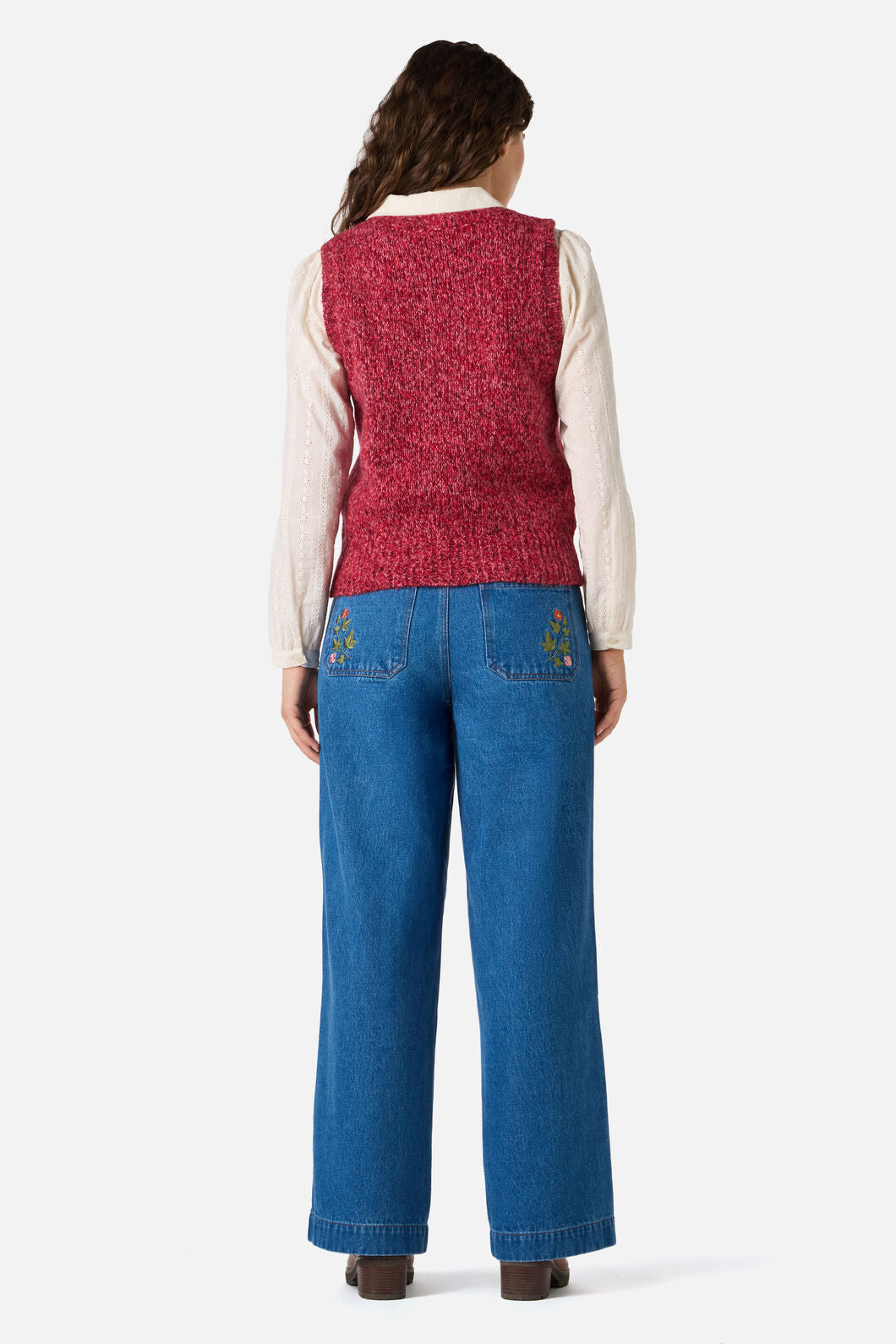 Princess Highway - Cute Cozy Wool Blend Vest - berry