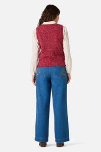 Princess Highway - Cute Cozy Wool Blend Vest - berry