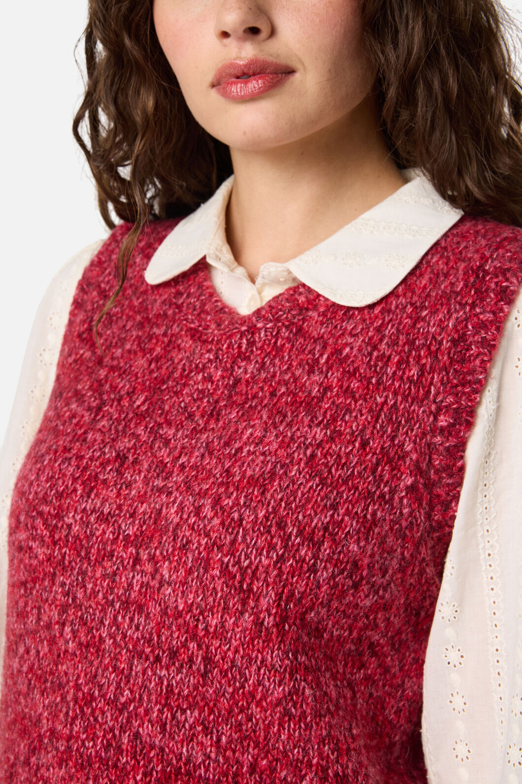 Princess Highway - Cute Cozy Wool Blend Vest - berry