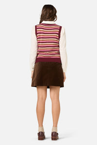 Princess Highway - Rory Wool Blend Stripe Vest - plum-multi