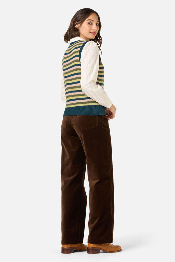 Princess Highway - Rory Wool Blend Stripe Vest - green-multi