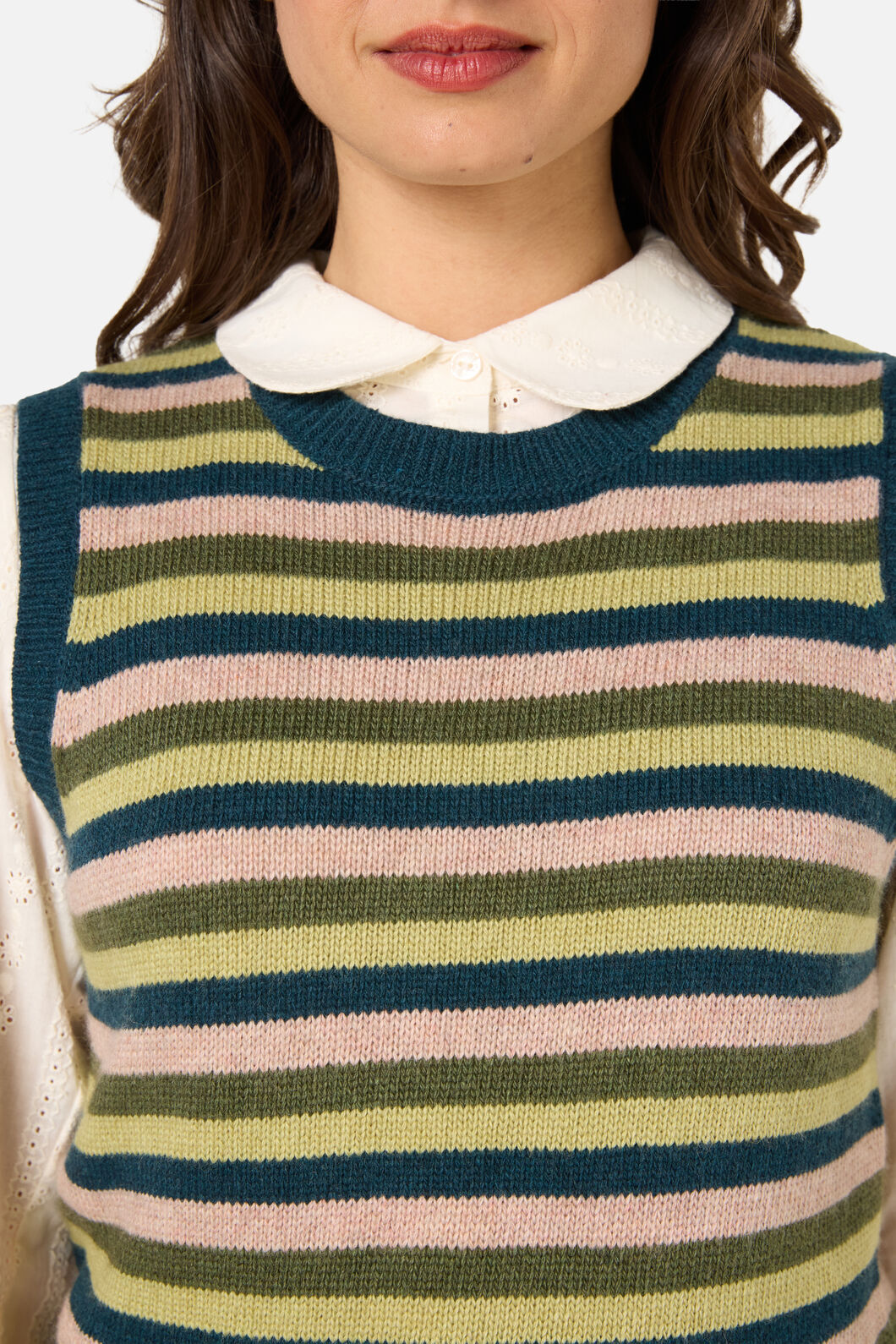 Princess Highway - Rory Wool Blend Stripe Vest - green-multi