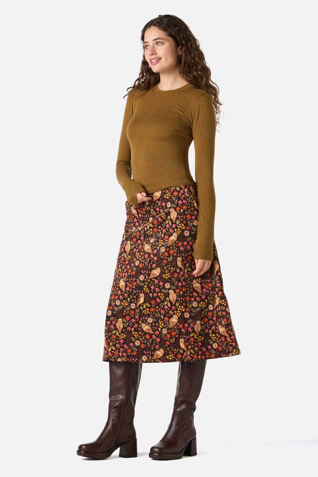 Princess Highway - Classic Luxe Long Sleeve Top - golden-olive