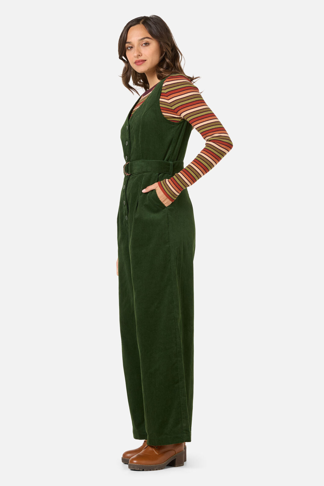 Princess Highway - Robyn Cord Jumpsuit - green