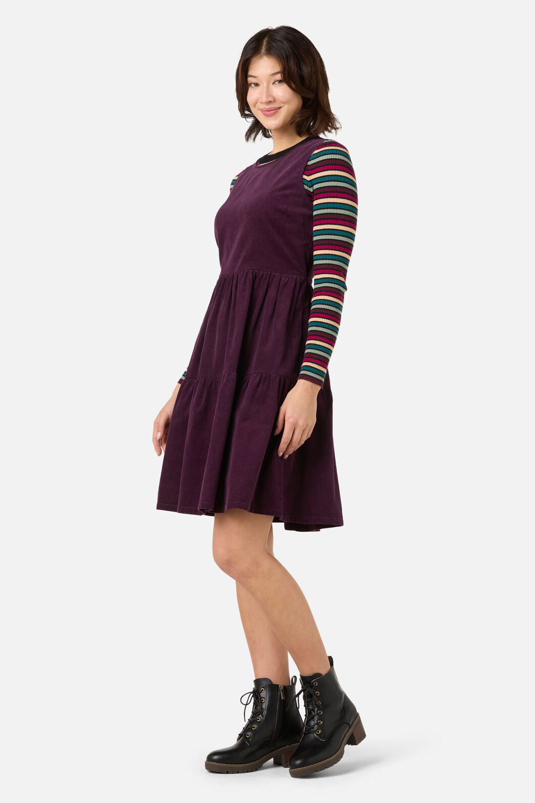 Princess Highway - Dani Cord Sleeveless Dress - grape