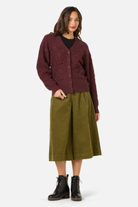 Princess Highway - Bloom Embroidered Cardigan - chocolate