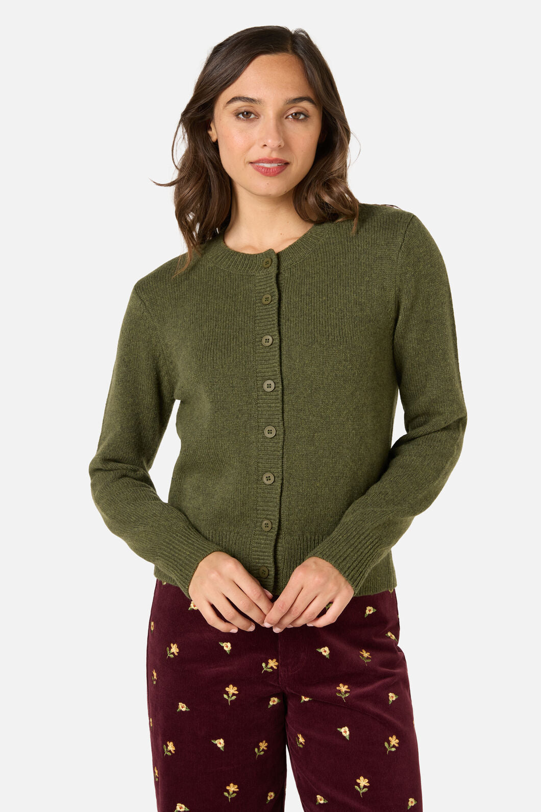 Princess Highway - Jodie Wool Blend Cardigan - olive-green