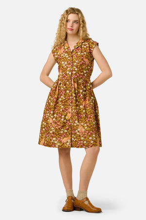 Princess Highway - Kangaroo & Flora Shirt Dress - rust
