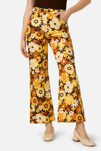 Princess Highway - Twiggy Floral Flare Jeans - golden-brown