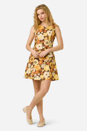 Princess Highway - Twiggy Floral Shift Dress - golden-brown