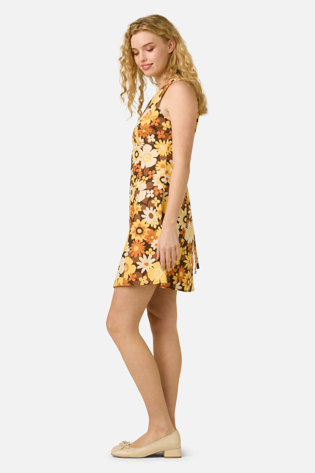 Princess Highway - Twiggy Floral Shift Dress - golden-brown