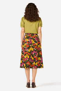 Princess Highway - Fancy Fruit Midi Skirt - navy