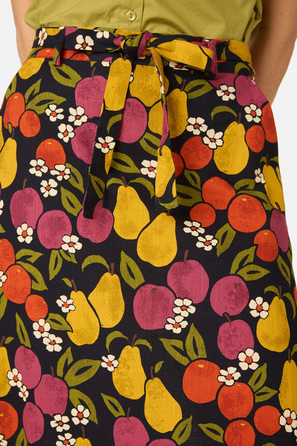 Princess Highway - Fancy Fruit Midi Skirt - navy