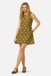 Princess Highway - Luxe Fleur Geo Mini Dress - olive-cream