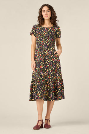 Princess Highway - Ditsy Ladybug Midi Dress - navy