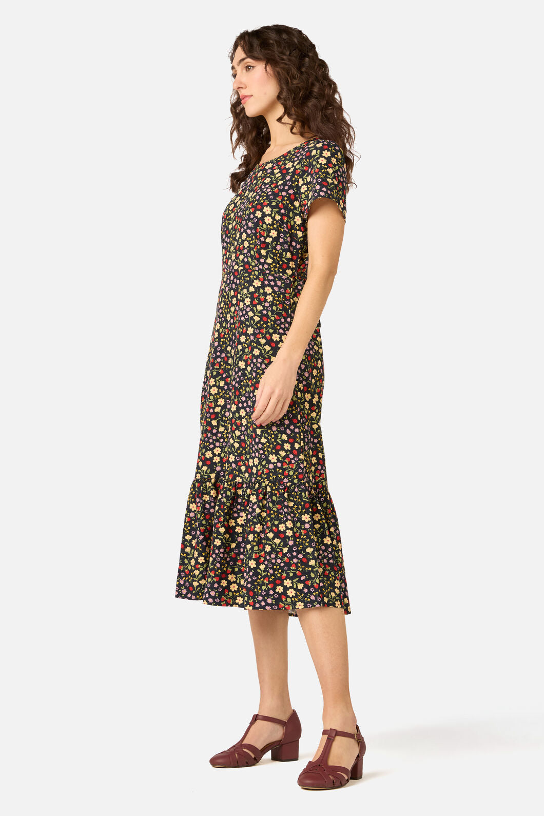 Princess Highway - Ditsy Ladybug Midi Dress - navy