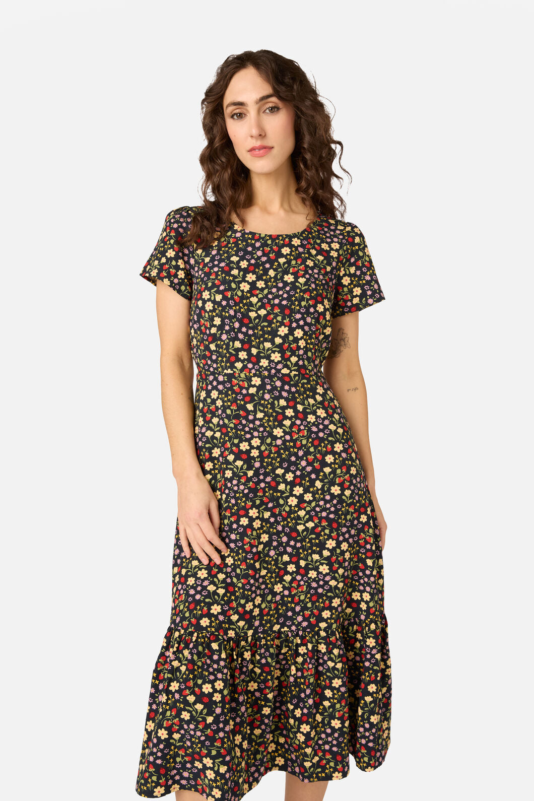 Princess Highway - Ditsy Ladybug Midi Dress - navy