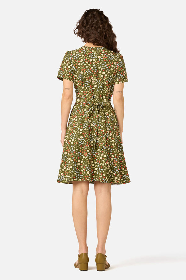 Princess Highway - Ditsy Ladybug A-Line Dress - green