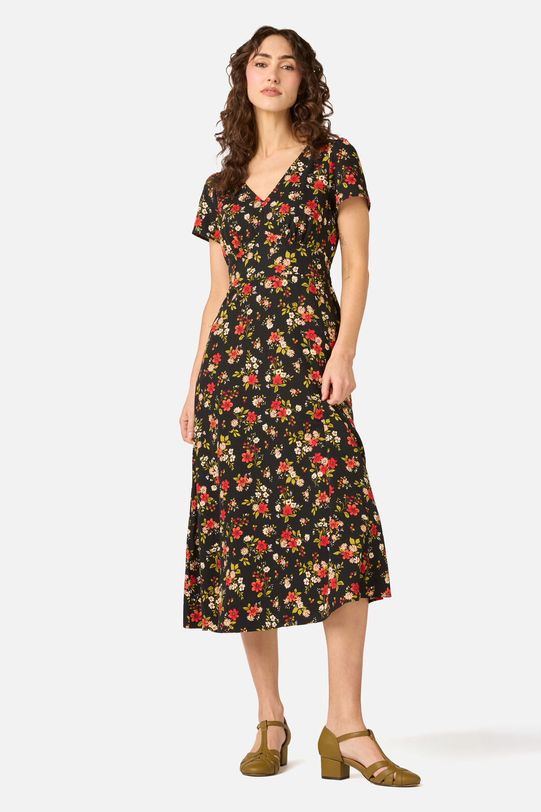 Princess Highway - Posy Floral Midi Dress - black