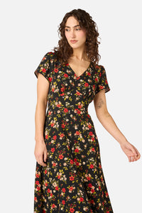 Princess Highway - Posy Floral Midi Dress - black
