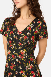 Princess Highway - Posy Floral Midi Dress - black