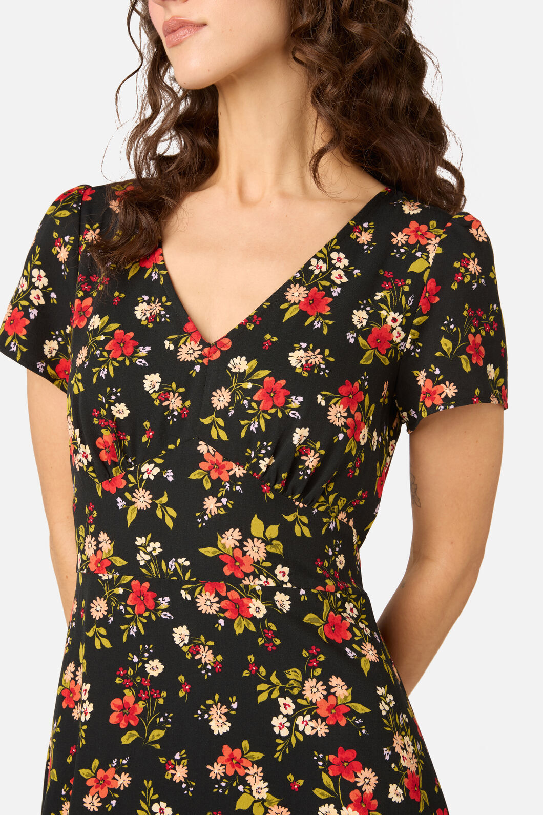 Princess Highway - Posy Floral Midi Dress - black