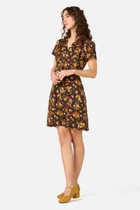 Princess Highway - Posy Floral Mini Dress - chocolate