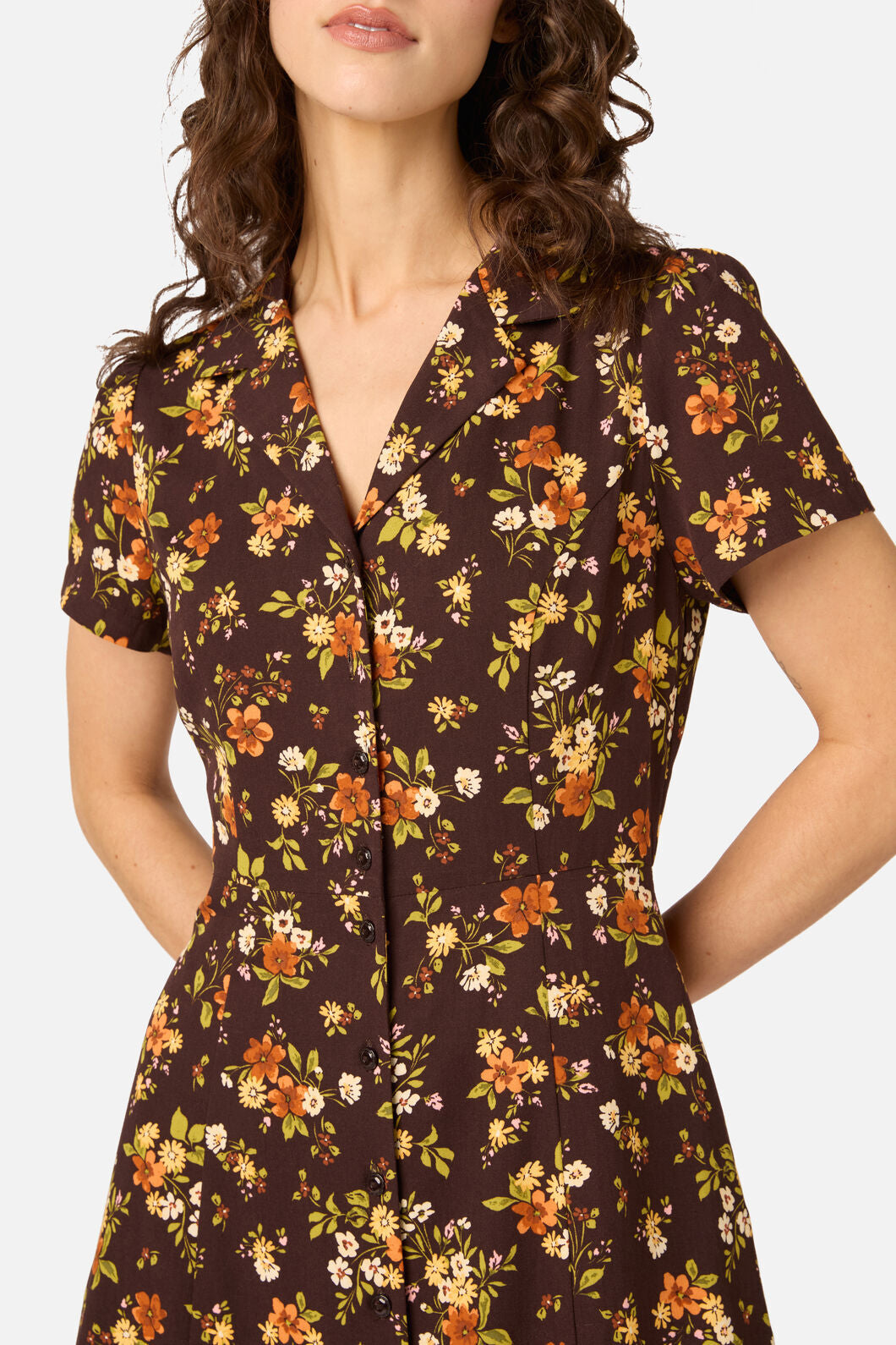 Princess Highway - Posy Floral Mini Dress - chocolate