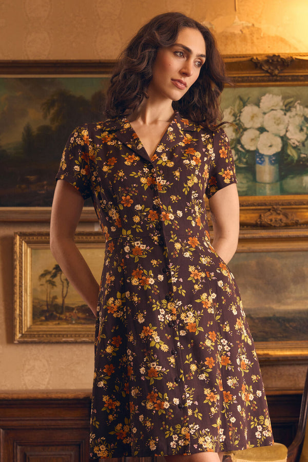 Princess Highway - Posy Floral Mini Dress - chocolate