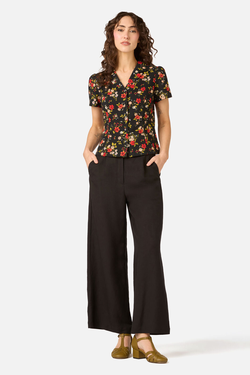 Princess Highway - Posy Floral Blouse - black