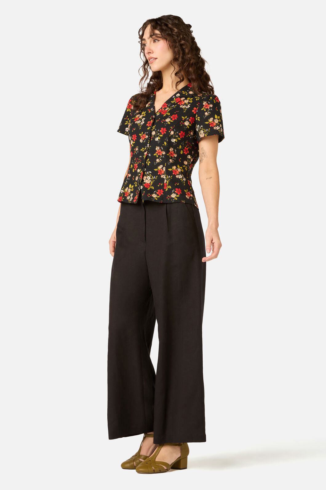 Princess Highway - Posy Floral Blouse - black